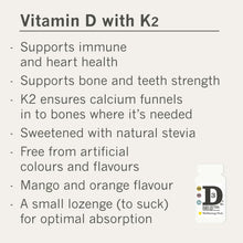 Load image into Gallery viewer, Vitamin D 5000iu +K2 x 60 small lozenges Wellbeing Hub Shop