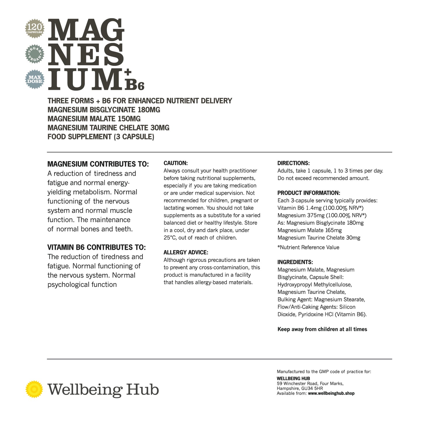 Triple Magnesium blend with B6 x 120 capsules