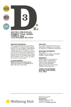 Load image into Gallery viewer, Vitamin D 5000iu +K2 x 60 small lozenges Wellbeing Hub Shop
