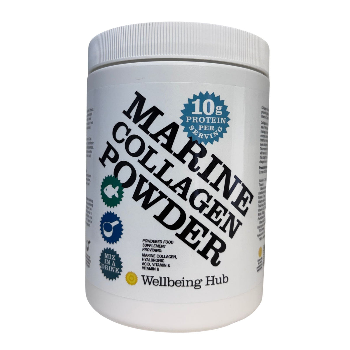Hydrolysed Marine Collagen Powder with Vitamin C and Hyaluronic Acid. Highly absorbable 300g (30 servings)