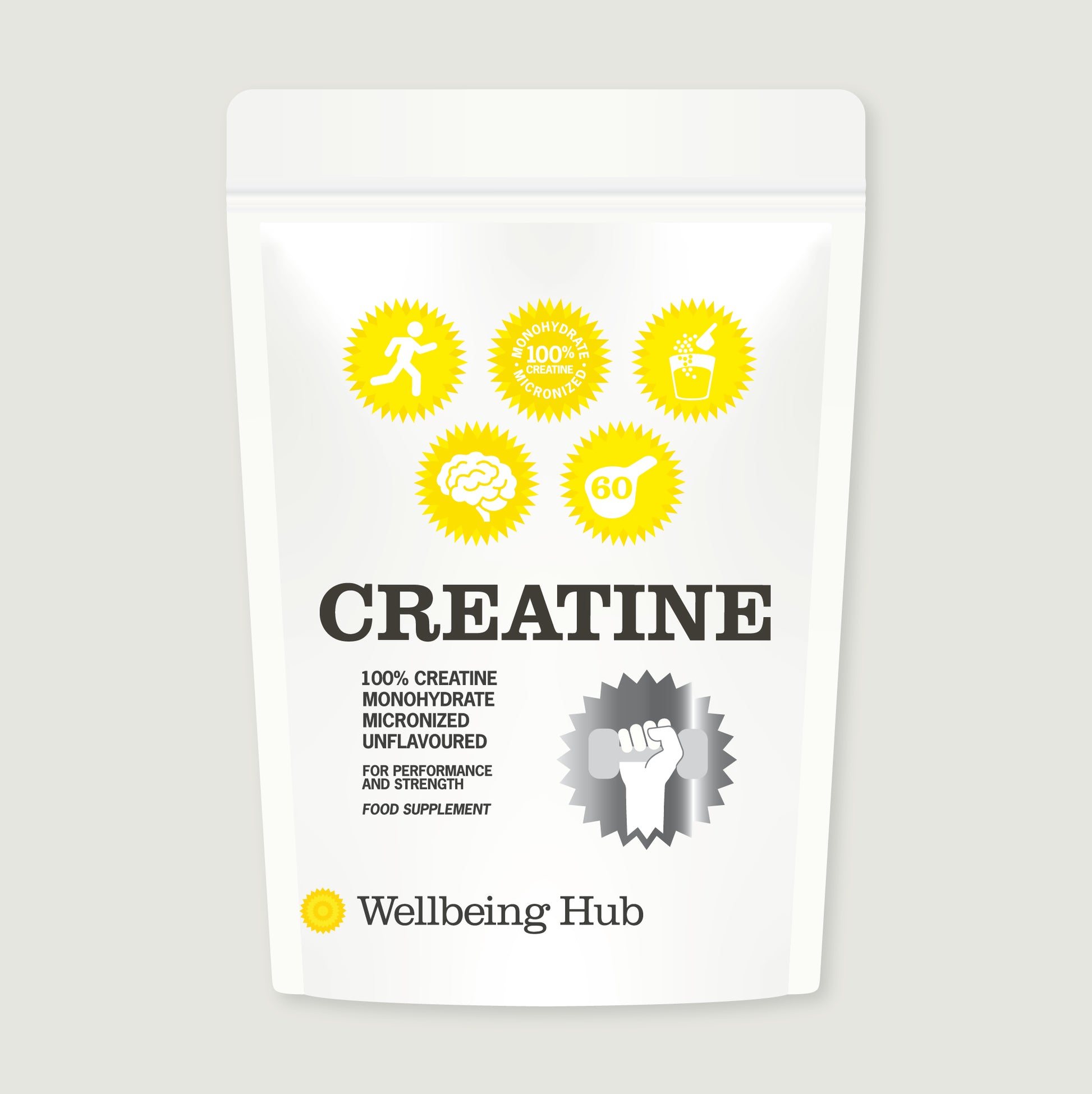 Wellbeing Hub Creatine Monohydrate powder - strength muscle recovery and performance supplement