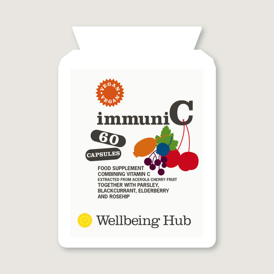 Wellbeing Hub Immuni-C high strength Vitamin C 1000mg tablets with zinc and rosehip - immune system support