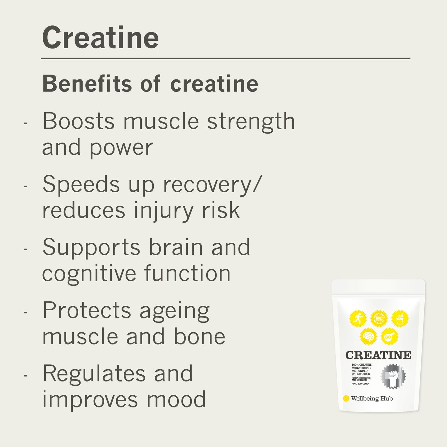 Pure Creatine Monohydrate - 300g Powder (upto 90 days supply)