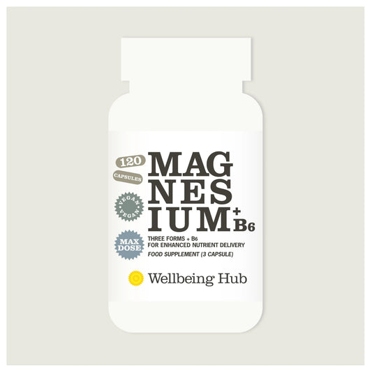 Wellbeing Hub Triple Magnesium Blend with B6 120 capsules - bisglycinate malate and taurate supplement