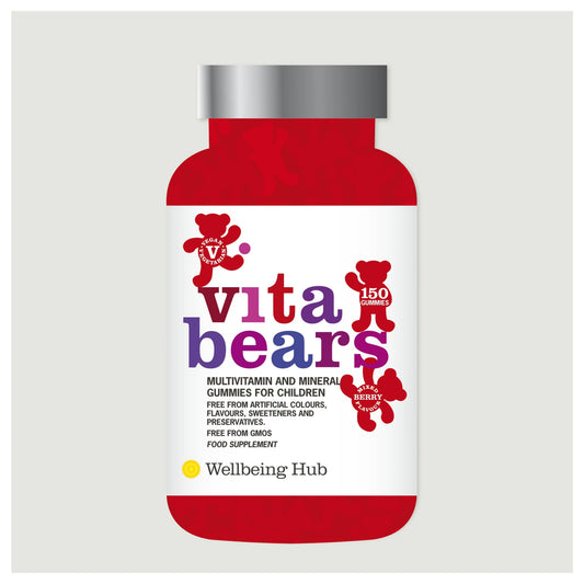 Wellbeing Hub Vita Bears children's multivitamin gummies 10 essential nutrients natural berry flavour 150 per pot